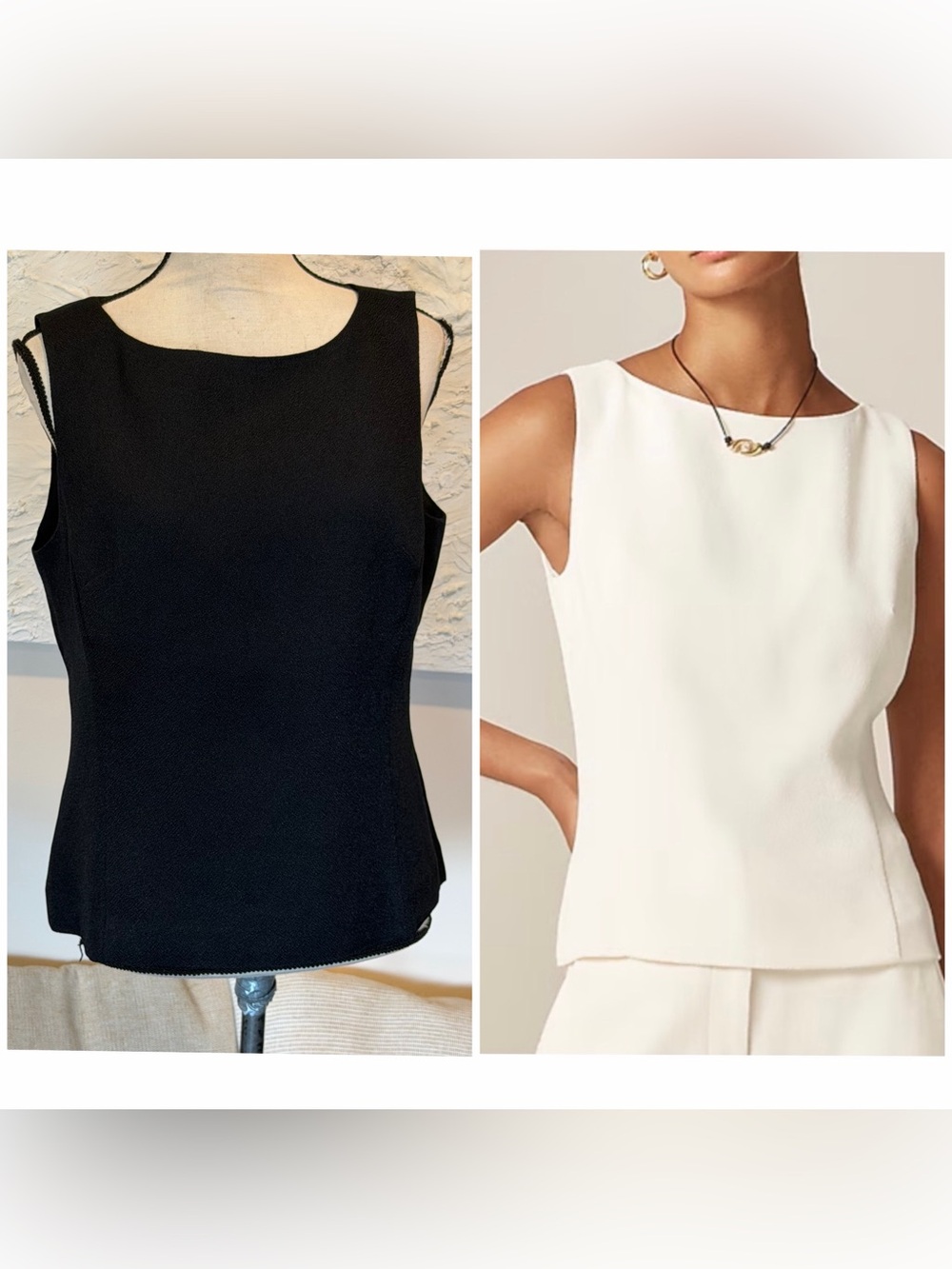 J.Crew Seamed Shell Sleeveless Top Textured Bouclé Black Lined Sz 12 NWT